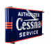 New Cessna Authorized Service Double-sided Porcelain Sign w/Bullnose & Neon 67 IN W x 42 IN H
